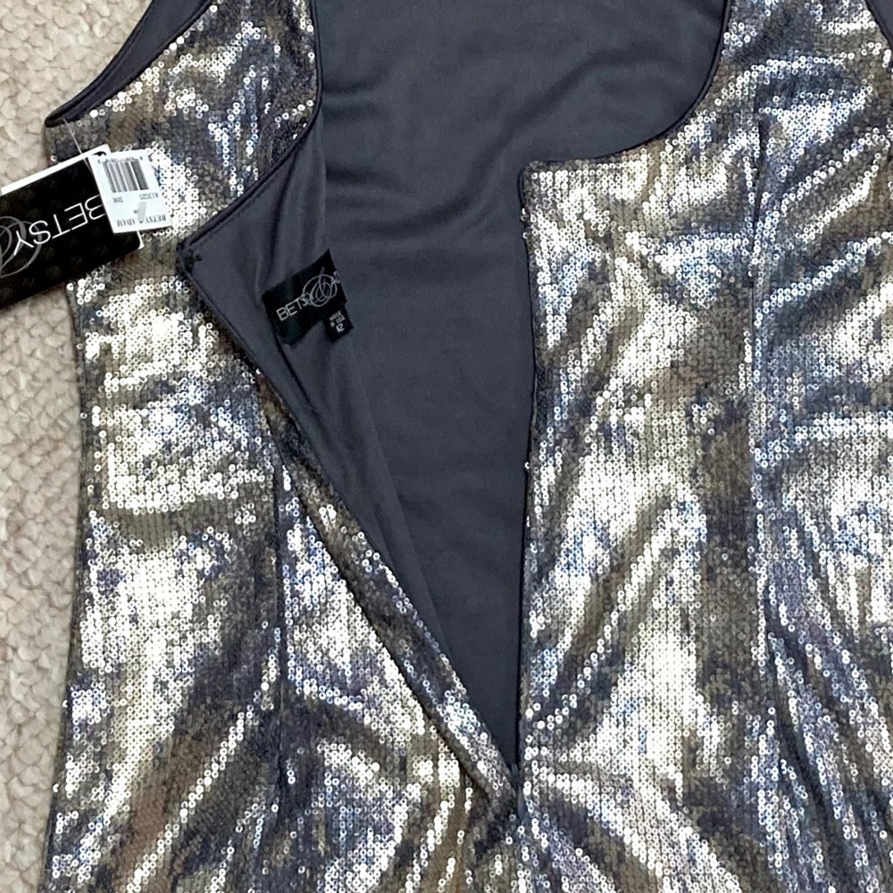 Betsy & Adam Sequin Formal Short Dress - Picture 12 of 14
